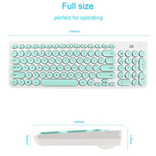 Load image into Gallery viewer, Wireless Keyboard and Mouse Combo, FD iK6630 2.4GHz Cordless Cute Round Key Set Smart Power-Saving Whisper-Quiet Slim Combo for Laptop, Computer,TV and Mac (Mint Green &amp; White)
