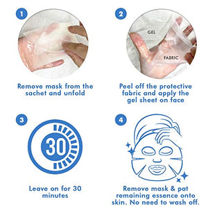 Ebanel 10-Pack Hydrogel Collagen Mask for Face, Instant Brightening Hydrating Face Mask Sheet Mask for Firming, Lifting Anti Aging Anti Wrinkle with Hyaluronic Acid, Peptide, Aloe Vera, Vitamin C & E