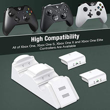 Load image into Gallery viewer, Controller Charger for Xbox one, Controller Charging Station Compatible with Xbox One/One X/One S/One Elite, Dual Charging Dock with 2 x 1200mAh Rechargeable Battery Packs-White
