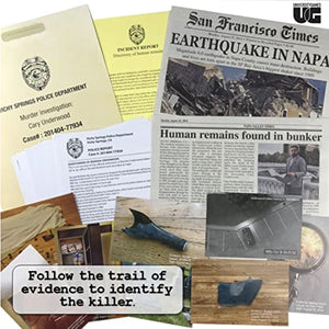 Murder Mystery Party Case Files: Underwood Cellars Unsolved Mystery Detective Case File Game Play Alone, w/ Friends, Family or for Couples Date Night Ages 14+ from University Games , Brown