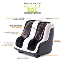 Load image into Gallery viewer, Human Touch Reflex SOL Foot and Calf Relaxation Shiatsu Massager with Heat and Vibration- Patented Technology - Extended Height, Adjustable Tilt Base with Under Foot Massage Rollers, Black and White
