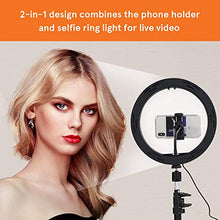 Load image into Gallery viewer, Letyet 10” Selfie Ring Light with Tripod Stand and Phone Holder,for Live Stream/Makeup, 3-Mode 10-Level Dimmable Camera Ring Light for YouTube Video and TikTok, Compatible with iPhone and Android
