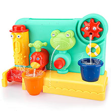Load image into Gallery viewer, Blasland Baby Bath Toys, Interactive Bathtub Toys for Toddlers Ages 1-3, Fun Gift Water Toys with 2 Strong Suction Cups, Water Wheel, Sprayer, Faucet for Kids Boys and Girls 4 5 6 7 8 Year Old
