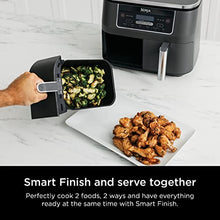Load image into Gallery viewer, Ninja DZ201 Foodi 8 Quart 6-in-1 DualZone 2-Basket Air Fryer with 2 Independent Frying Baskets, Match Cook &amp; Smart Finish to Roast, Broil, Dehydrate &amp; More for Quick, Easy Meals, Grey
