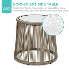 Load image into Gallery viewer, Best Choice Products 3-Piece Patio Conversation Bistro Set, Outdoor All-Weather Wicker Furniture for Porch, Backyard w/ 2 Wide Ergonomic Chairs, Cushions, Glass Top Side Table - Tan
