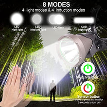 Load image into Gallery viewer, Led Rechargeable Headlamp, 10000 Lumens Super Bright LED Work Headlight Zoomable,Adjustable,8 Modes,Waterproof USB Rechargeable Head Lamp for Hiking, Running, Fishing, Camping
