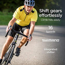 Load image into Gallery viewer, Schwinn Phocus 1600 Drop Bar Mens Road Bicycle, 58cm/Large Alluminum Step-Over Frame, Carbon Fiber Fork, Shimano 16-Speed Drivetrain, 700c Wheels, Black
