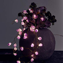 Load image into Gallery viewer, XIWU LED Nature Amethyst Crystal Raw Stones Fairy String Lights 10ft 40 LEDs Battery Operated with Remote Control for Mother's Day Wedding Valentine's Day Present Christmas Bedroom Birthday Decor
