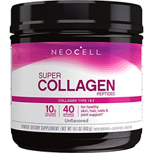 Load image into Gallery viewer, NeoCell Super Collagen Peptides Powder, 14 Ounces, Non-GMO, Grass Fed, Paleo Friendly, Gluten Free, For Hair, Skin, Nails &amp; Joints (Packaging May Vary), Unflavored, 40 Servings
