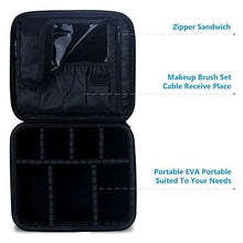 Load image into Gallery viewer, Relavel Travel Makeup Train Case Makeup Cosmetic Case Organizer Portable Artist Storage Bag with Adjustable Dividers for Cosmetics Makeup Brushes Toiletry Jewelry Digital Accessories Black
