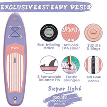 Load image into Gallery viewer, UPWELL Inflatable Paddle Board Sup - Stand Up Blow Up Kids 3 Piece Easy Eddy Modular Hard Shell Youth Adults Surf Blue Seat
