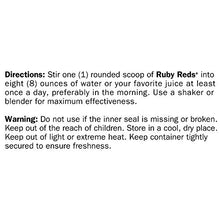 Load image into Gallery viewer, Ruby Reds | Delicious Reds Powder Fruit &amp; Vegetable Supplement with Potent Vitamins, Minerals, Enzymes, Herbs, Nutrients and Probiotics for Overall Health 11 oz. (30 Servings)
