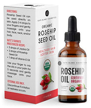 Load image into Gallery viewer, Rosehip Seed Oil by Kate Blanc. USDA Certified Organic, 100% Pure, Cold Pressed, Unrefined. Reduce Acne Scars. Essential Oil for Face, Nails, Hair, Skin. Therapeutic AAA+ Grade. (1 fl oz)
