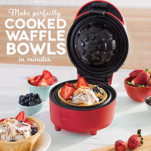Load image into Gallery viewer, DASH Waffle Bowl Maker: The Waffle Maker Machine for Individual Waffle Bowls, Belgian Waffles, Taco Bowls, Chicken &amp; Waffles, other Sweet or Savory Treats - Red
