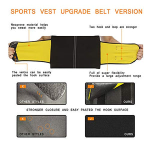 NINGMI Sauna Vest for Men-Sweat Vest for Men Waist Trainer Trimmer-Workout Weight Loss Vest with Waist Belt for Fitness Black