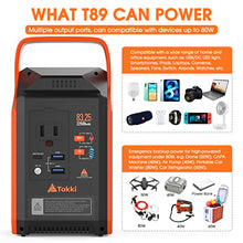 Load image into Gallery viewer, 83Wh Portable Power Station, Takki Camping Solar Generator Power Bank with Flashlight and 110V AC Outlet Battery Backup for Camping, Home, Laptop, Emergency (Solar Panel Not Included)
