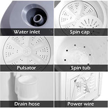 Load image into Gallery viewer, COSTWAY Washing Machine, Twin Tub 20Lbs Capacity, Washer(12Lbs) and Spinner(8Lbs), Portable Compact Laundry Machines Durable Design Energy Saving, Rotary Controller and Washer Spin Dryer(Grey + White)
