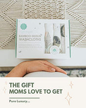 Load image into Gallery viewer, Muslin Bamboo Baby Washcloths - Soft Organic Baby Wash Cloths Perfect for Newborn Sensitive Skin - Absorbent Baby Wipes, Burp Cloths or Face Towels - Set of 6-12x12 in(Feathers)
