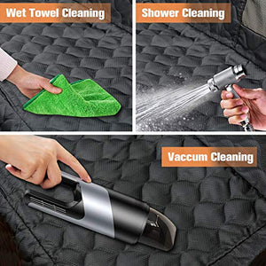 PETICON Car Seat Cover for Dogs, 100% Waterproof Dog Seat Cover for Back Seat with Mesh Window, Scratchproof Dog Car Hammock for Cars, Trucks, SUVs, Jeep, Nonslip Back Seat Protection