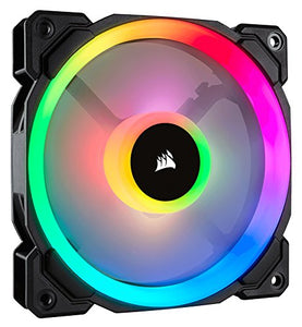 Corsair LL Series LL120 RGB 120mm Dual Light Loop RGB LED PWM Fan 3 Fan Pack with Lighting Node Pro (CO-9050072-WW)