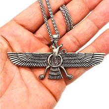 Load image into Gallery viewer, Asoodehdelan Xtra Large Sterling Silver Persian Farvahar Faravahar Necklace
