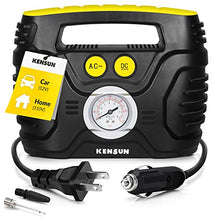 Load image into Gallery viewer, Kensun AC/DC Tire Inflator Portable Air Compressor Pump for Car 12V DC and Home 110V AC Swift Performance Inflator for Car, Bicycle, Motorcycle, Basketball and Others
