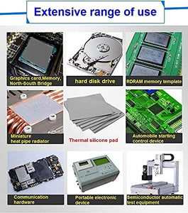 OwlTree 3 Pack Thermal Pad,100x100mm 0.5mm 1mm 1.5mm Highly Efficient Thermal Conductivity 12.8W/mK,Heat Resistant Silicone Grease Thermal Pads for Laptop Heatsink CPU GPU SSD IC LED Cooler