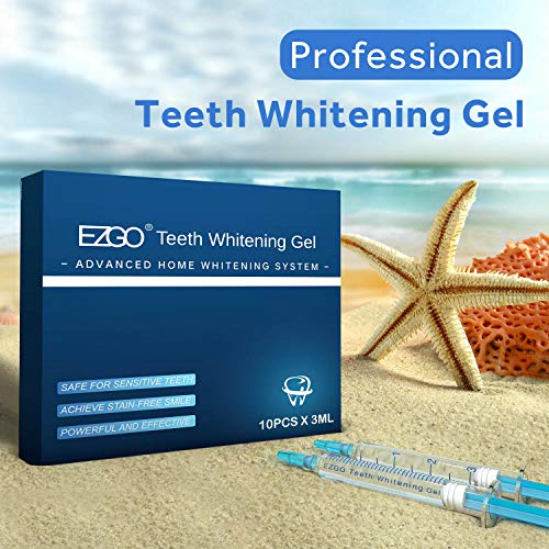 Load image into Gallery viewer, EZGO 10 Pack Teeth Whitening Gel Refills 22% Bleaching Gel, No Sensitive Teeth Whitener, Great for Sensitive Tooth Whitening, Works with Teeth Whitening LED Light and Tray (10X 3ML)