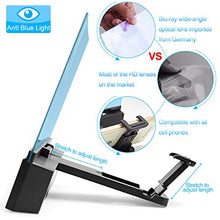 Load image into Gallery viewer, Phone Screen Amplifier with Bluetooth Speaker Anti-Blue Light 3D HD Cell Phone Screen Magnifier Projector with Foldable and Adjustable Stands Compatible with iPhone and Android All Smartphones- Black
