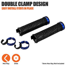 Load image into Gallery viewer, BV Bike Handlebar Grips, Double Lock-on Bicycle Grip Handle Bar End Holding Locking Grips, for MTB, BMX, Mountain, Downhill, Folding Bike (Blue)
