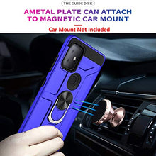 Load image into Gallery viewer, STARSHOP - T-Mobile Revvl 4 Plus Phone Case, With [Tempered Glass Protector Included] Metal Ring stand Shockproof Drop Protection Phone Cover - Blue
