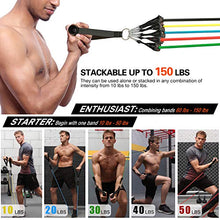 Load image into Gallery viewer, OlarHike Resistance Bands Set, Exercise Workout Bands with Handles for Women &amp; Men, 5 Stackable Resistance Bands with Door Anchor, Ankle Straps, Carrying Case for Working Out, Fitness Training, Yoga
