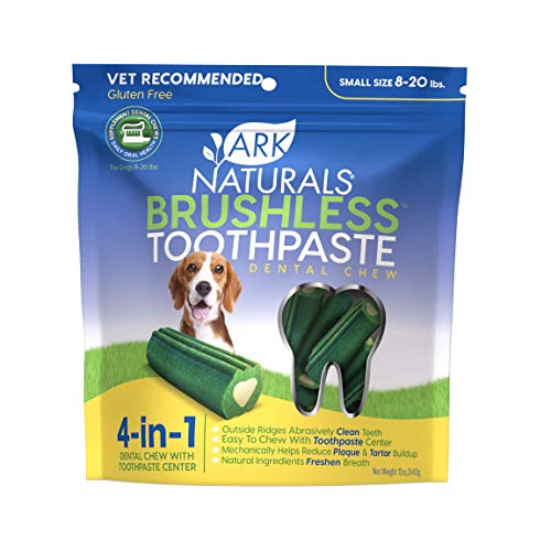 Ark Naturals Brushless Toothpaste, Dog Dental Chews for Small Breeds, Vet Recommended for Plaque, Bacteria & Tartar Control, 1 Count, Packaging May Vary