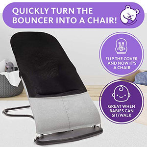 Ergonomic Baby Bouncer Seat - Bonus Travel Carry Case Included - Safe, Portable Rocker Chair with Adjustable Height Positions - Infant Sleeper Bouncy Seat Perfect for Newborn Babies by ComfyBumpy