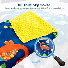 Load image into Gallery viewer, Sivio Kids Weighted Blanket &amp; Removable Duvet Cover Set 100% Cotton Weighted Comforter with Glass Beads, 3lbs 36 × 48 inch, Minky Dotted Cover Machine Washable, Blue Dinosaur
