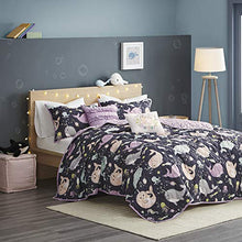 Load image into Gallery viewer, Urban Habitat Kids Magical Narwhals Reversible 100% Cotton Quilt, Novel Animal Print Modern All Season Down Alternative Bed Set for Kids, Decorative Pillows, Twin(68"x88"), Purple Multi 4 Piece
