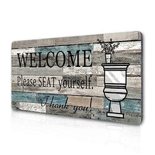 Load image into Gallery viewer, Smarten Arts Funny Bathroom Wall Decor Sign Farmhouse Rustic Bathroom Decorations Wall Art 16" by 8" Please Seat Yourself Large Wood Plaque Wall Hanging Sign
