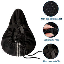 Load image into Gallery viewer, Mountain Bike Seat Cushion Cover Extra Soft Gel Bicycle Seat Cover, Soft Silicone Padded Bike Saddle Cover, Anti-Slip Bicycle Seat Cushion Spinning with Waterpoof&amp;Dust Resistant Cover Outdoor Cycling

