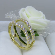 Load image into Gallery viewer, Dazzlingrock Collection 1.60 Carat (ctw) 10K Round White Cubic Zirconia Wedding Enhancer Double Ring, Yellow Gold, Size 8
