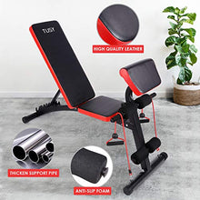 Load image into Gallery viewer, TUSY Adjustable Weight Bench for Full Body Workout Multi-Purpose Utility Weight Bench Flat Bench Press for Home and Gym
