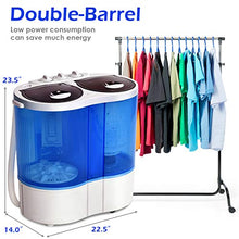 Load image into Gallery viewer, Giantex 16lbs Portable Mini Washing Machine Gravity Drain Compact Twin Tub Washer Spinner, Ideal for Dorms, Apartments, RVs, Camping
