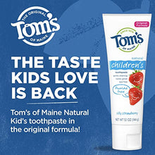 Load image into Gallery viewer, Tom&#39;s of Maine Natural Kid&#39;s Fluoride Free Toothpaste, Silly Strawberry, 5.1 oz. (back in original formula)
