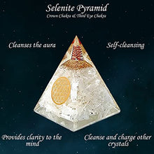 Load image into Gallery viewer, Orgone Pyramid | Selenite Orgonite Pyramid for Peace, Calm &amp; Positive Energy | Healing Crystal Gemstone Pyramid | Orgone Pyramid Crystal - Handmade In India
