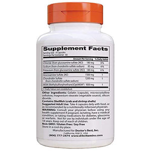Doctor's Best Glucosamine Chondroitin Msm with OptiMSM Capsules, Supports Healthy Joint Structure, Function & Comfort, Non-GMO, Gluten Free, Soy Free, 240 Count (Pack of 1)