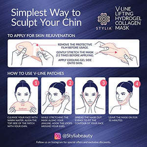 20 Piece V Line Shaping Face Masks – Lifting Hydrogel Collagen Mask with Aloe Vera – Anti-Aging and Anti-Wrinkle Band - Double Chin Reducer Strap