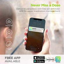 Load image into Gallery viewer, AUVON iMedassist Weekly Pill Organizer Arthritis Friendly, BPA Free Travel 7 Day Pill Box Case with Spring Open Design and Large Compartment to Hold Vitamins, Cod Liver Oil, Supplements and Medication
