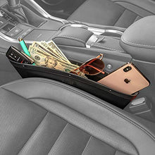 Load image into Gallery viewer, Lusso Gear 2 in 1 Car Seat Gap Organizer - Universal Fit, Storage Pockets Adjust, 2 Set Car Seat Crevice Storage Box, Helps Reduce Distracted Driving &amp; Holds Phone, Money, Cards, Keys, Remote
