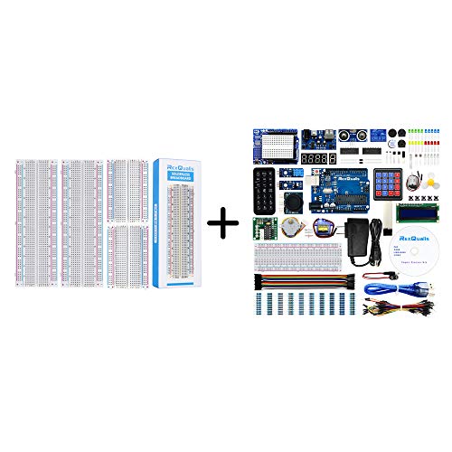 REXQualis Super Starter Kit Compatible with Arduino IDE and 4PCS Breadboard Kit