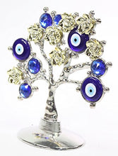 Load image into Gallery viewer, Turkish Blue Evil Eye Gold Flowers Money Fortune Tree Protection Good Luck Gift
