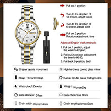 Load image into Gallery viewer, Small Dial Silver and Gold Watches for Women,Fashion Ladies Day and Date Watch,Stainless Steel Lady Wristwatch Large Number,OLEVS Waterproof Woman Watches Two Tone Dress Female Watch relojes de Mujer
